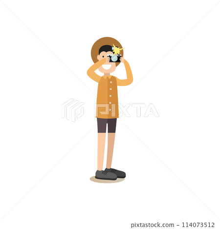Tourist people vector illustration in flat style 114073512