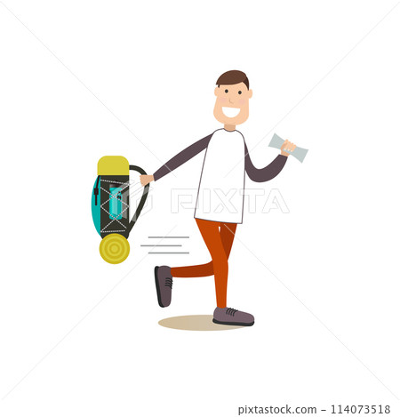 Tourist people vector illustration in flat style 114073518