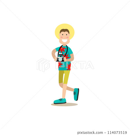 Tourist people vector illustration in flat style Tourist people vector illustration in flat style 114073519