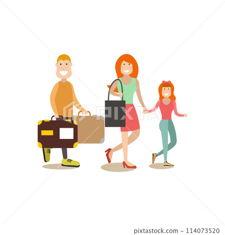 Departure concept vector illustration in flat style Departure concept vector illustration in flat style 114073520