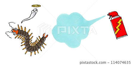 Centipede dies after being sprayed with insecticide 114074635
