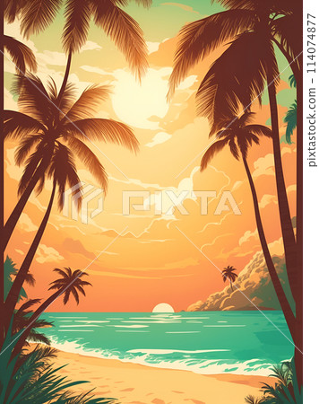 Beach "AI generated image" 114074877