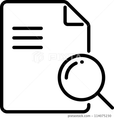 Document and magnifying glass icon 114075230