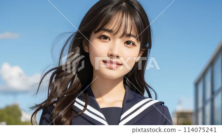 Japanese high school students Japanese high school students 114075241