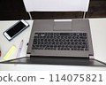 Computer on a desk at home 114075821