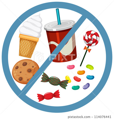 No Junk Food Allowed Illustration 114076441