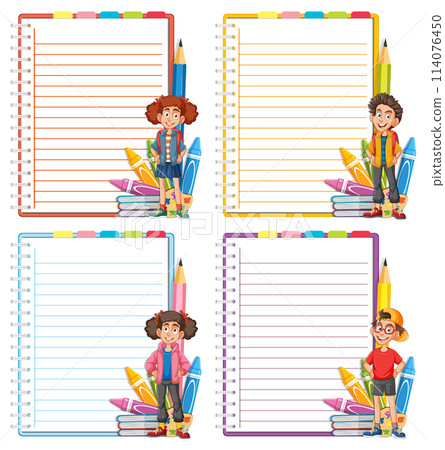 Colorful Kids School Notebook Designs 114076450