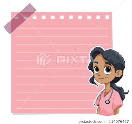 Friendly Nurse with Pink Scrubs 114076457