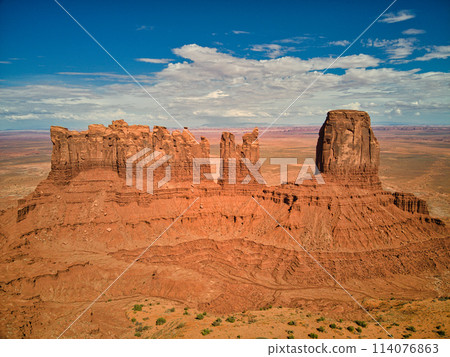 Large Rock Formation in Monument Valley Desert 114076863