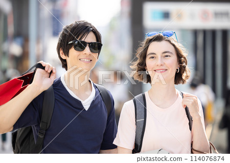 Inbound tourists: Foreigners enjoying shopping in Tokyo Inbound tourists: Foreigners enjoying shopping in Tokyo 114076874