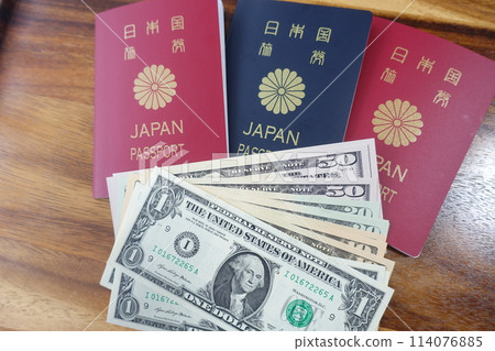 Japanese passport and dollars Japanese passport and dollars 114076885