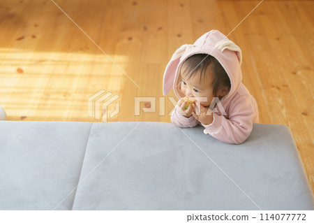 兔子的服裝的嬰兒 114077772