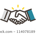 Handshake icon of worker and businessman [vector illustration material] 114078189