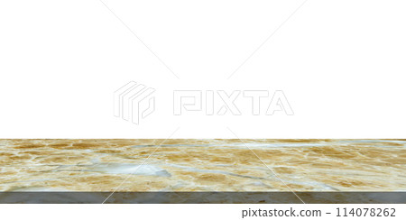Brown marble stone table top isolated on white background for product display 114078262