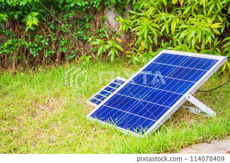 solar panel in the house garden 114078409