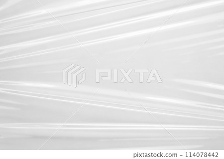 White transparent plastic film wrap texture background 114078442