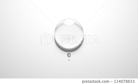Three water droplets on a white background. 3D (landscape) Three water droplets on a white background. 3D (landscape) 114078653