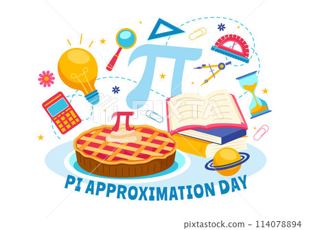 Pi Approximation Day Vector Illustration on July 22 with Mathematical Constants, Greek Letters or Baked Sweet Pie in Flat Cartoon Background 114078894