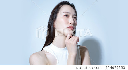 Worried, depressed woman image Worried, depressed woman image 114079560