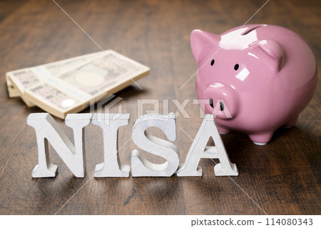 NISA letter and piggy bank 114080343