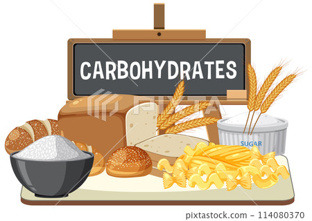 Carbohydrates Food Group Illustration 114080370