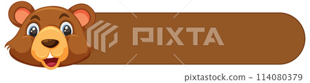 Cheerful Cartoon Bear Banner Cheerful Cartoon Bear Banner 114080379