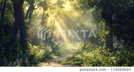 Sunlit Forest Beauty Capturing with a Smartphone 114080664