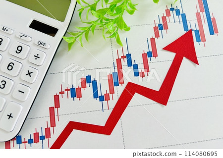 Price increase chart and image of stock prices rising 114080695