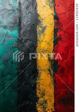 Background in African colors, yellow, green, red and black . Background symbolizing the abolition of slavery in the USA 114081639