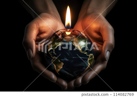 Earth hour: a global call to action for environmental awareness, unity, and energy conservation, symbolizing a collective commitment to a sustainable and eco-friendly future for our planet. 114082769