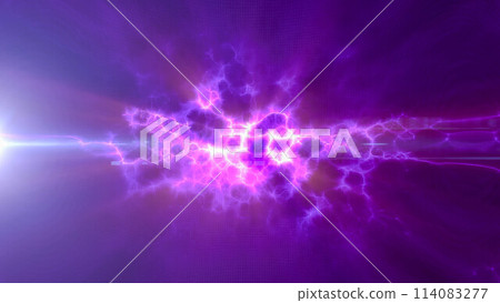 Purple multi-colored energy glowing magic waves and electric iridescent plasma of high-tech digital lines and particles. Abstract background Purple multi-colored energy glowing magic waves and electric iridescent plasma of high-tech digital lines and particles. Abstract background 114083277