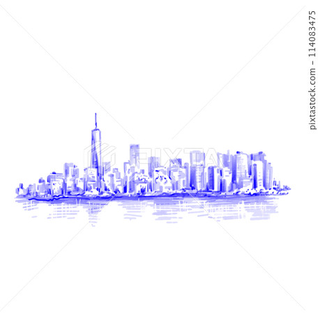 Drawing background of New York skyline 114083475
