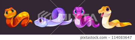 Cute snake cartoon character vector illustration Cute snake cartoon character vector illustration 114083647