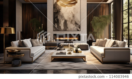 Living room in a luxury home Living room in a luxury home 114083946