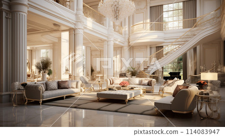 Living room in a luxury home 114083947