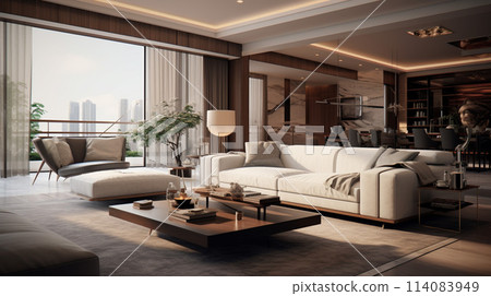 Living room in a luxury home 114083949