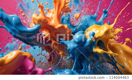 Rainbow background. Colorful paint splash. 114084463