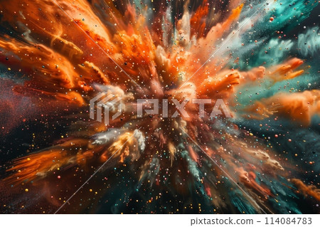 A colorful explosion of light and color in the... - Stock Illustration ...