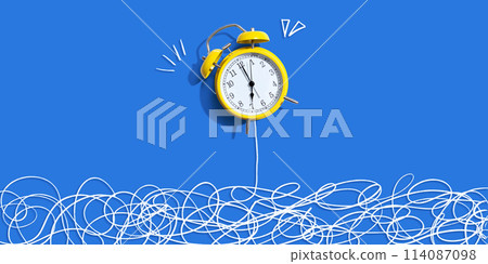 Alarm clock with chaos and confusion theme 114087098