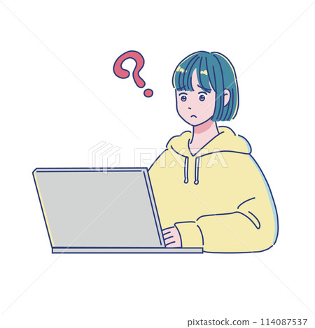 Young woman using a personal computer 114087537