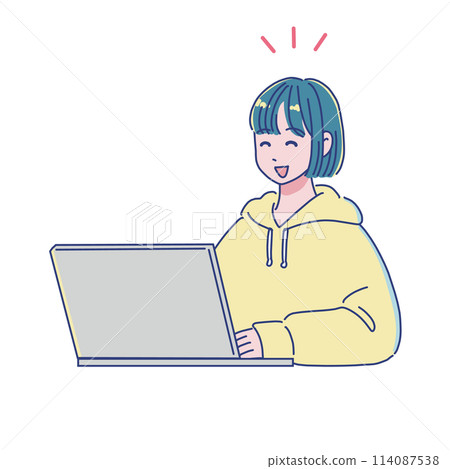 Young woman using a personal computer 114087538