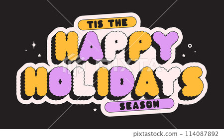 Cartoon cute label. Cartoon cute label. 114087892