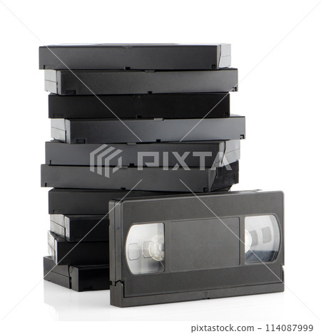 Pile of videotapes Pile of videotapes 114087999