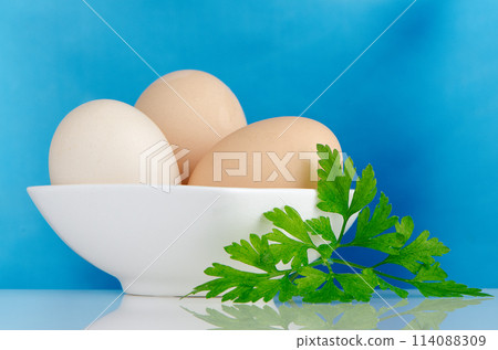 Three eggs in the bowl Three eggs in the bowl 114088309