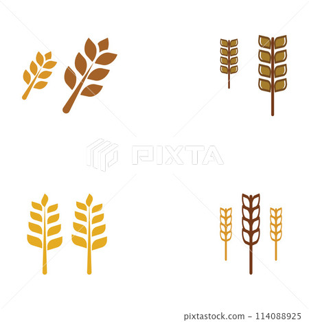 Wheat or cereal logo, wheat field and wheat farm logo.With easy and simple editing illustrations. Wheat or cereal logo, wheat field and wheat farm logo.With easy and simple editing illustrations. 114088925