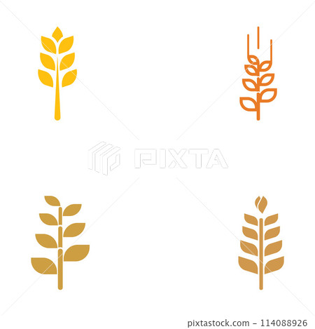 Wheat or cereal logo, wheat field and wheat farm logo.With easy and simple editing illustrations. 114088926