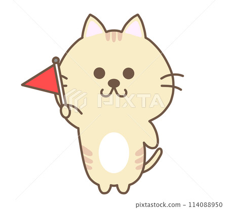 Cat with a flag 114088950
