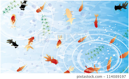 涼爽的夏日日式圖像背景 114089197