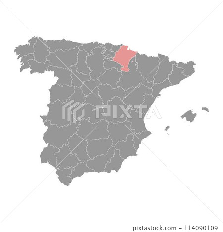 Map of the Chartered Community of Navarre, administrative division of Spain. Vector illustration. Map of the Chartered Community of Navarre, administrative division of Spain. Vector illustration. 114090109