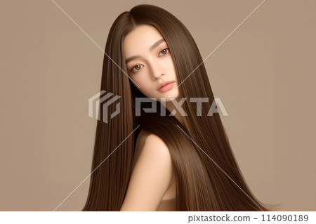 美麗的頭髮女人/長髮“AI生成圖像” 114090189
